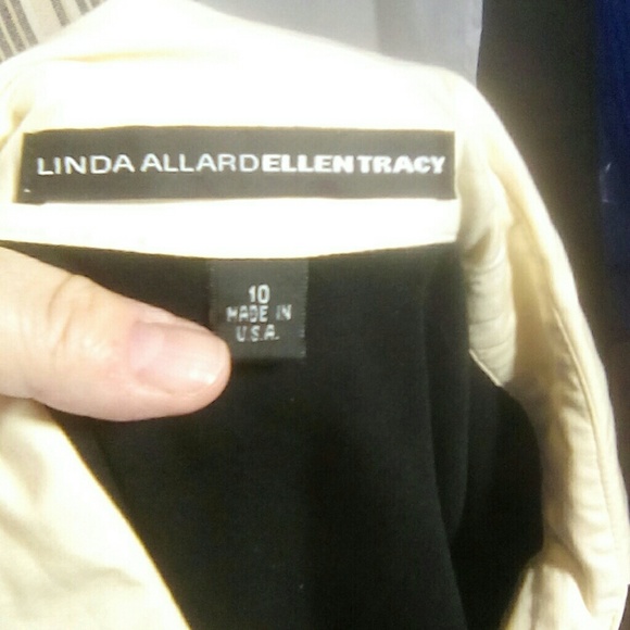 Linda Allard Ellen Tracy Black&White Midi Dress 10 - Picture 5 of 6